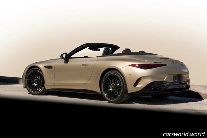 Check out images of America's Mercedes-AMG SL63 Manufaktur Golden Coast | Carscoops